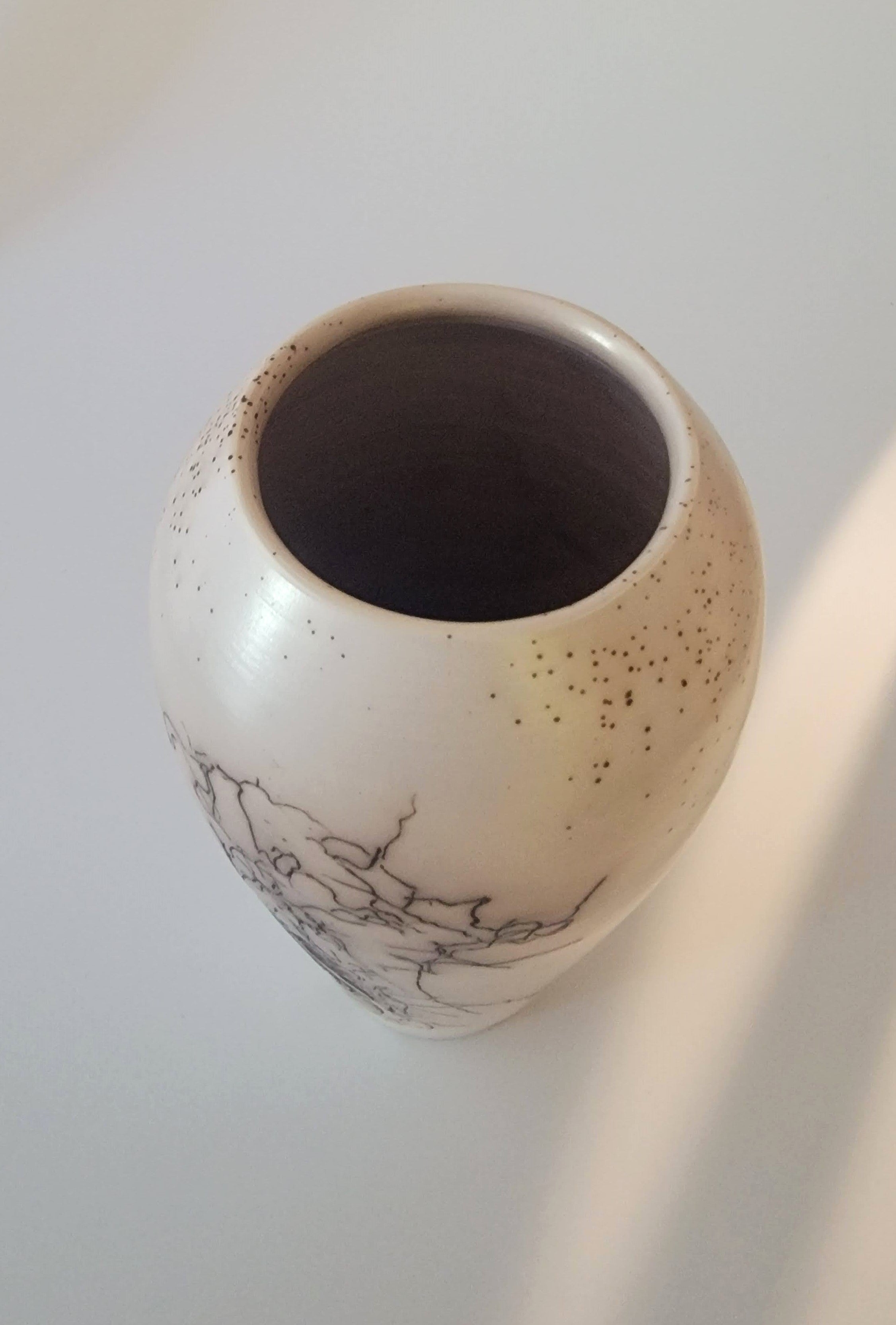 Golden Icarus Horsehair Raku Vase